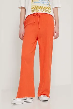 Billabong Bavlněné kalhoty barva, široké, high waist, EBJNP00114