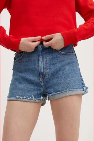 Abercrombie & Fitch Džínové šortky dámské, hladké, high waist