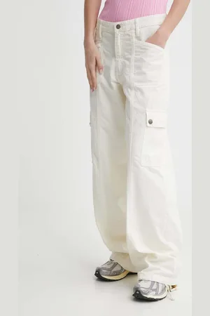 Guess Kalhoty dámské, barva, jednoduché, high waist