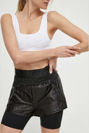 EA7 Kraťasy dámské, barva, hladké, high waist