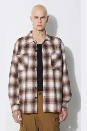 TAIKAN Košile Heavyweight Plaid Shirt pánská, barva, regular, s klasickým límcem, TW0003.BRN