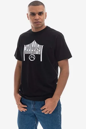 Maharishi Bavlněné tričko 1995 T-shirt Organic Cotton Jarse 9928 BLACK barva, s potiskem