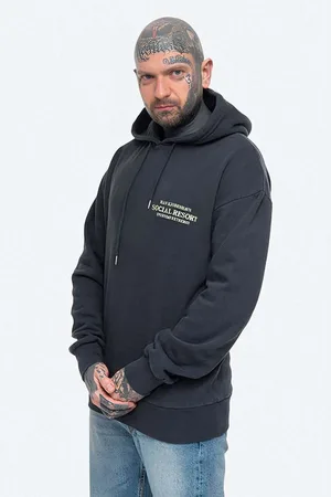 HAN Kjøbenhavn Mikina pánská, barva, s kapucí, s potiskem, M.130149-black