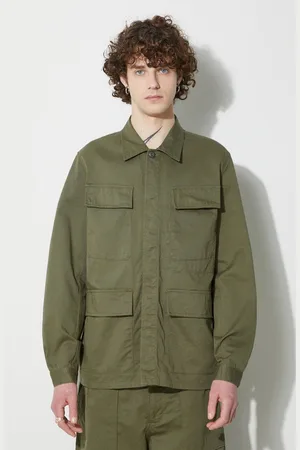 Universal Works Bunda Mw Fatigue Jacket barva, regular, s klasickým límcem, 166.LIGHT.OLIVE