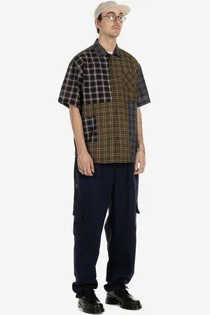 TAIKAN Košile Patchwork S/S Shirt barva, relaxed, s klasickým límcem, TW0001.OLVPLD-OLVPLD