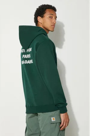 Drôle de Monsieur Bavlněná mikina Le Hoodie Slogan pánská, barva, s kapucí, s potiskem, PERM-HO162-CO127-DGN
