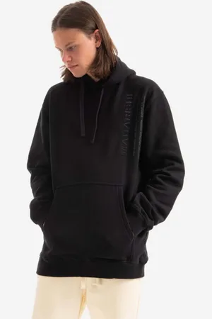 Maharishi Bavlněná mikina Miltype Hooded sweat Organic Sweat 420 9756 BLACK pánská, barva, s kapucí, aplikací