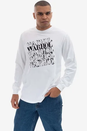 Maharishi Bavlněné tričko s dlouhým rukávem Andy Warhol Airborne L/S T-shirt 9923 WHITE barva, s potiskem