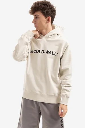 A-cold-wall* Bavlněná mikina Essential Logo Hoodie pánská, barva, s kapucí, s potiskem, ACWMW057.-BONE