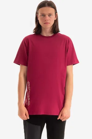 Maharishi Bavlněné tričko barva, s potiskem, 9752.PLUM-PLUM