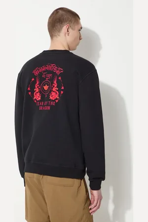 Maharishi Bavlněná mikina Dragon Anniversary Crew Sweat pánská, barva, s aplikací, 1267.BLACK