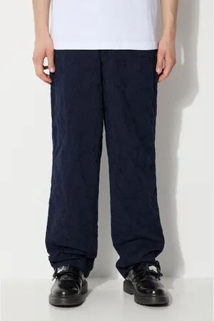 Corridor Bavlněné kalhoty Floral Embroidered Trouser tmavomodrá barva, jednoduché, TR0076