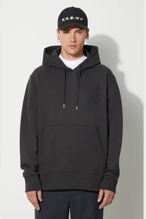 Norse projects Bavlněná mikina Arne Relaxed Organic Brushed Fleece pánská, barva, s kapucí, hladká, N20-1354-9999
