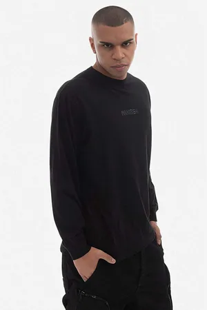 Maharishi Bavlněné tričko s dlouhým rukávem U.A.P. Embroidered Longsleeve T-shirt Organic Cotton Jerse 4094 BLACK barva, s potiskem