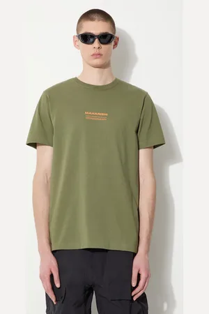 Maharishi Bavlněné tričko Th Anniversary Aum barva, s potiskem, 1306.OLIVE