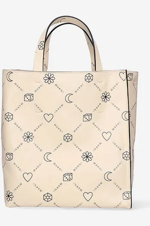 Marni Kožená kabelka barva, SHMP0018U4.P4599.00W12-cream