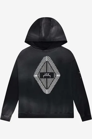 A-cold-wall* Bavlněná mikina Gradient Hoodie ACWMW126 BLACK pánská, barva, s kapucí, vzorovaná