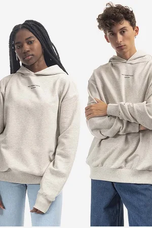 Drôle de Monsieur Bavlněná mikina Le Hoodie Classique NFPM P04LGY LIGHT GREY barva, s kapucí, melanžová