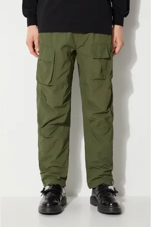 Maharishi Kalhoty Veg Dyed Cargo Track Pants Japanese pánské, barva, jednoduché, 5040.OLIVE