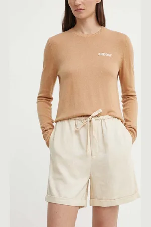 By Malene Birger Plátěné kraťasy barva, hladké, high waist