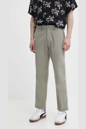 Abercrombie & Fitch Kalhoty s příměsí lnu barva, KI130-4037-332