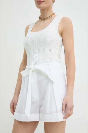 Pinko Šortky s příměsí lnu barva, high waist, 101924 A1LC