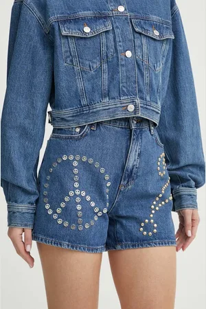 Moschino Džínové šortky dámské, s aplikací, high waist