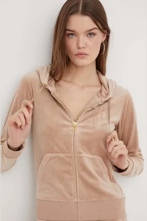 Juicy Couture Velurová mikina barva, s kapucí