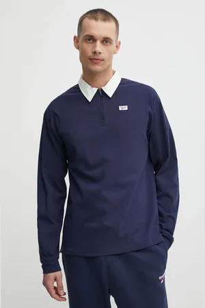 Reebok Bavlněné tričko s dlouhým rukávem Court Sport tmavomodrá barva, 100075580
