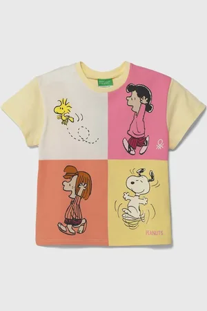 Benetton Dětské bavlněné tričko barva