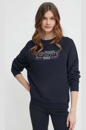 Tommy Hilfiger Mikina dámská, tmavomodrá barva, s aplikací, WW0WW41242