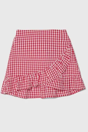Benetton Dětská bavlněná sukně barva, mini