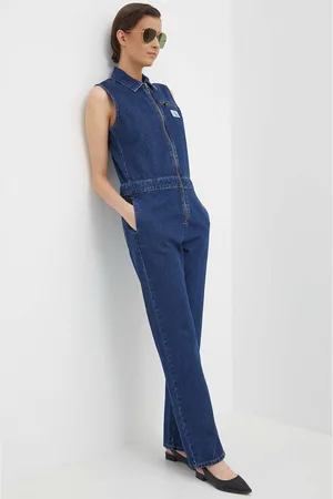 Calvin Klein Džínový overal bavlněný, s límečkem, J20J222840