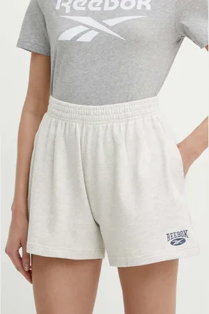 Reebok Bavlněné šortky Archive Essentials barva, melanžové, high waist, 100076253