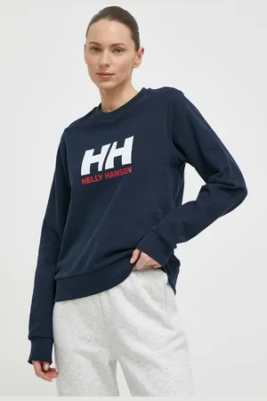 Helly Hansen Bavlněná mikina dámská, tmavomodrá barva, s potiskem, 34462