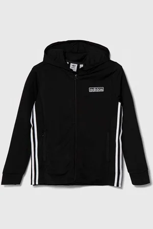 adidas Dětská mikina barva, s kapucí, s aplikací