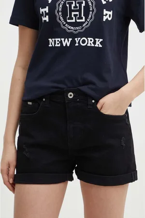 Pepe Jeans Džínové šortky STRAIGHT SHORT HW dámské, barva, hladké, high waist, PL801108XG8