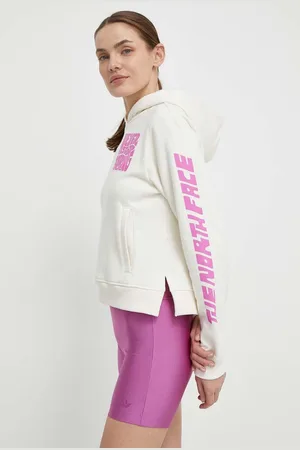 The North Face Bavlněná mikina dámská, barva, s kapucí, s potiskem, NF0A87EPQLI1