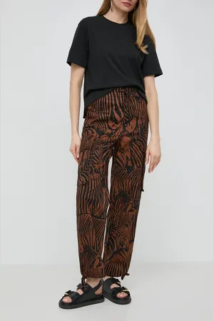 Max Mara Bavlněné kalhoty barva, jednoduché, high waist, 2415131132600