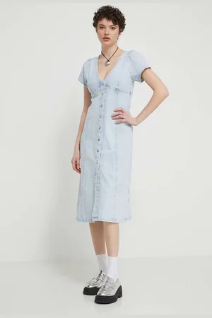 Tommy Hilfiger Džínové šaty midi, DW0DW17966