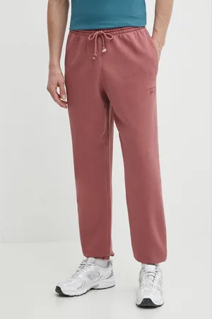 Reebok Tepláky vínová barva, hladké, 100076352