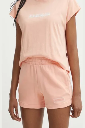 Napapijri Bavlněné šortky N-Iaato barva, hladké, high waist, NP0A4HNPP1I1