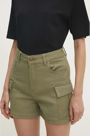 ANSWEAR Kraťasy dámské, barva, hladké, high waist