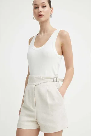 IRO Šortky s příměsí lnu barva, high waist