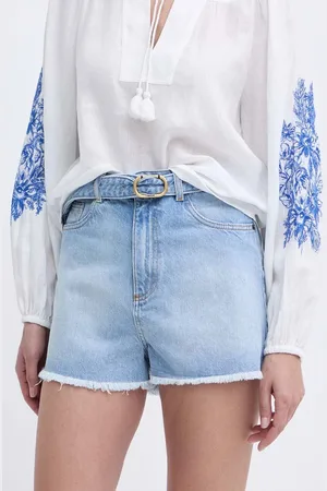 Twin-Set Džínové šortky dámské, hladké, high waist