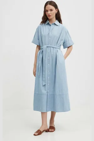 Ralph Lauren Džínové šaty midi, oversize, 211935155