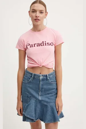 Drivemebikini Bavlněné tričko Paradiso barva, cold shoulder