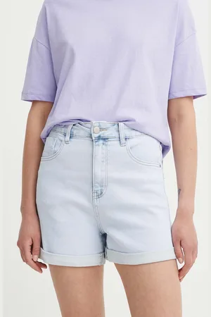 ANSWEAR Džínové šortky dámské, hladké, high waist