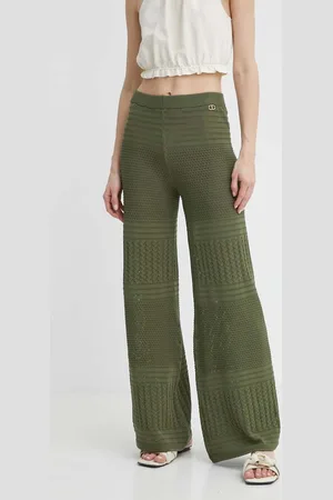 Twin-Set Kalhoty dámské, barva, široké, high waist