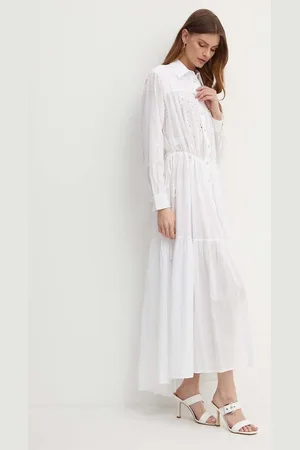 Pinko Bavlněné šaty barva, maxi, 103728 A1XP